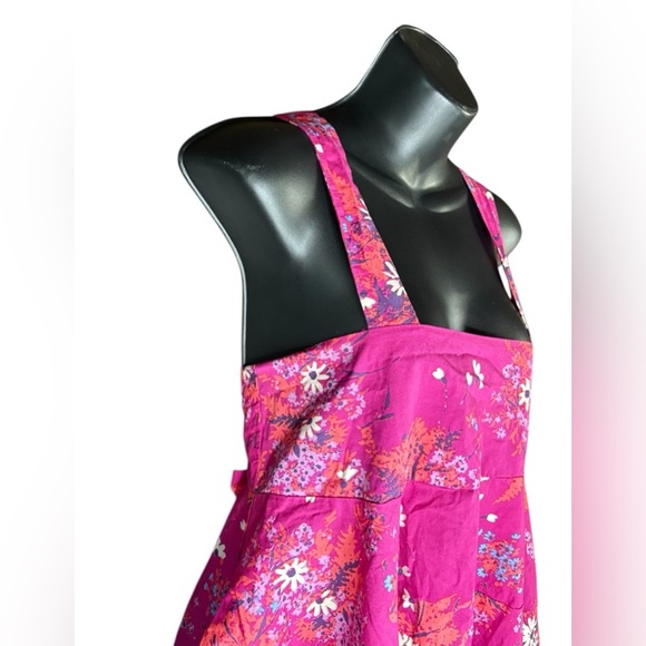 Free People Let The Sunshine In Printed pink Floral Strap Flare Dress sz XS - Picture 4 of 12